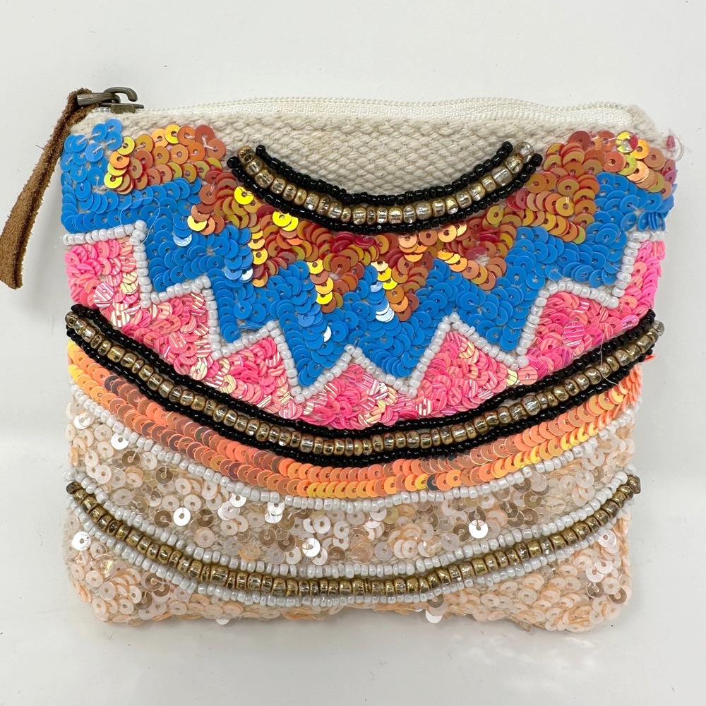 Macchia di Ruggine‎ Beaded Zip Pouch Small